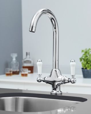 EVO IMPERIAL CHROME TRADITIONAL MONO KITCHEN SINK MIXER TAP with SWIVEL SPOUT, KTAP009CP EVO IMPERIAL CHROME TRADITIONAL MONO KITCHEN SINK MIXER TAP with SWIVEL SPOUT, KTAP009CP
